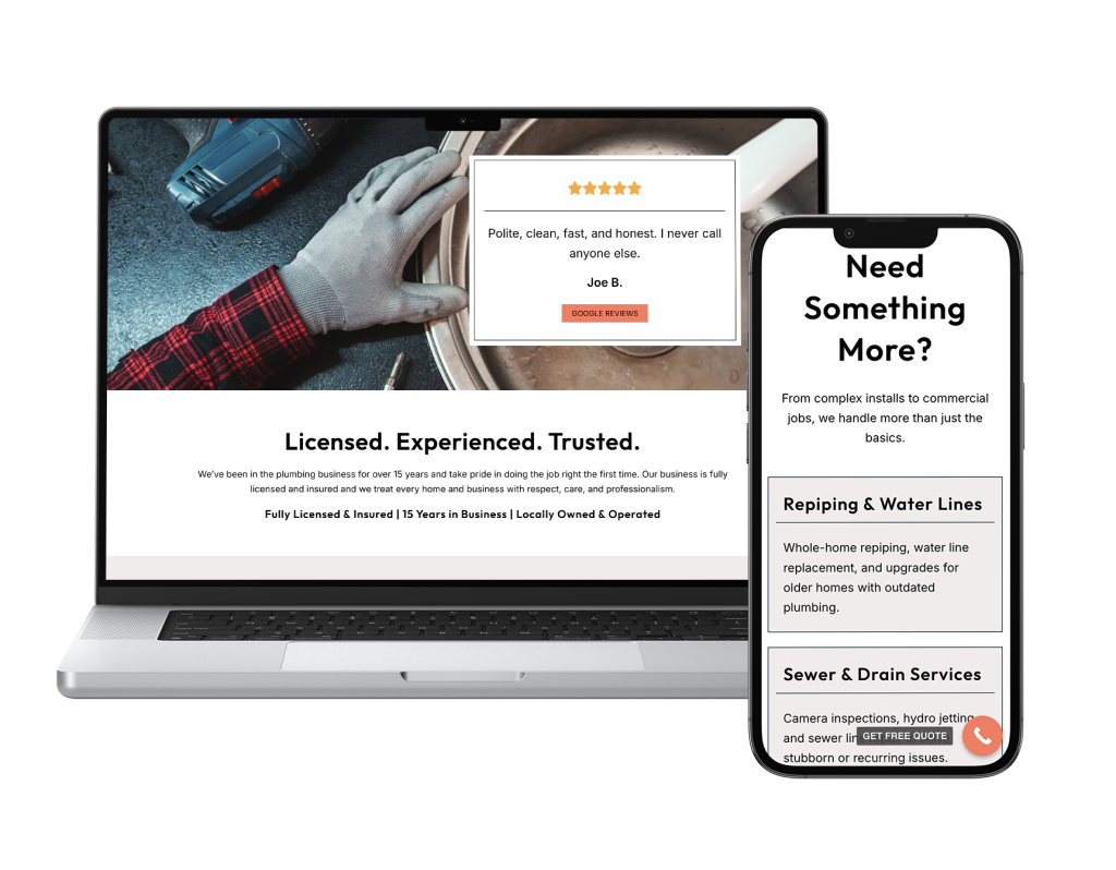 Won Day Website in a Day for Service Businesses, Small Businesses, HVAC, Electricians, Roofers, Plumbers and More