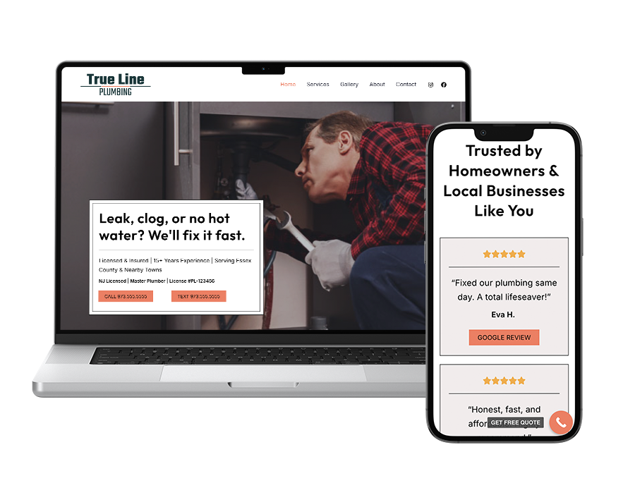 Won Day Website in a Day for Service Businesses, Small Businesses, HVAC, Electricians, Roofers, Plumbers and More
