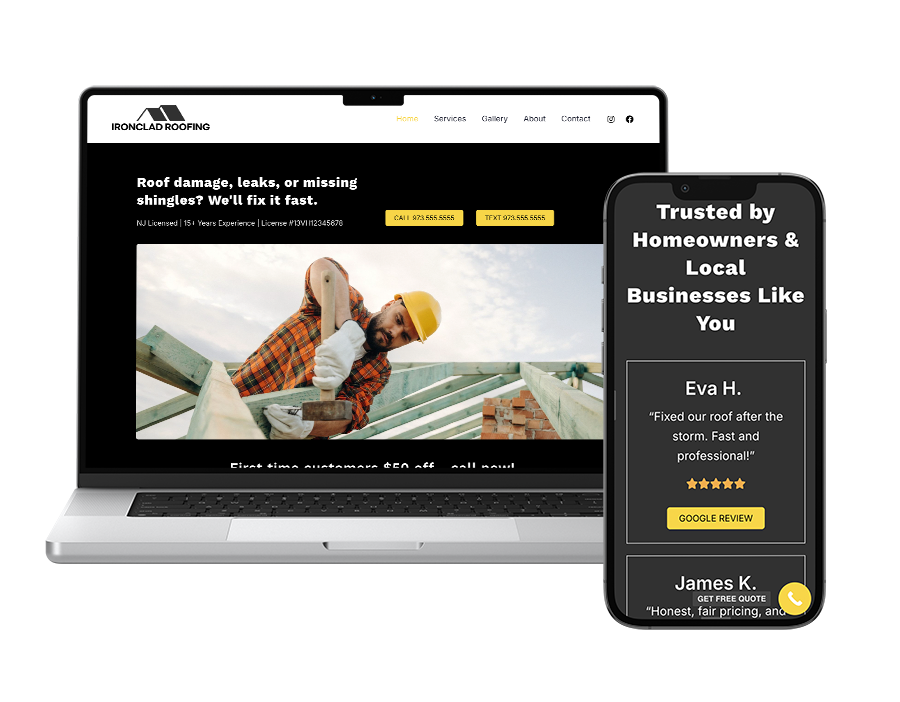 Won Day Website in a Day for Service Businesses, Small Businesses, HVAC, Electricians, Roofers, Plumbers and More